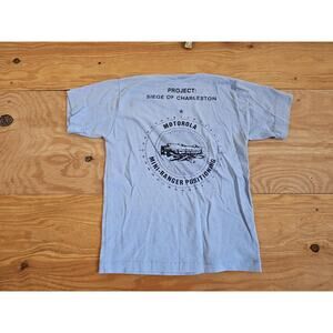 80s Numa Siege of the Charleston Motorolla Blue Double Sided Graphic Sz S